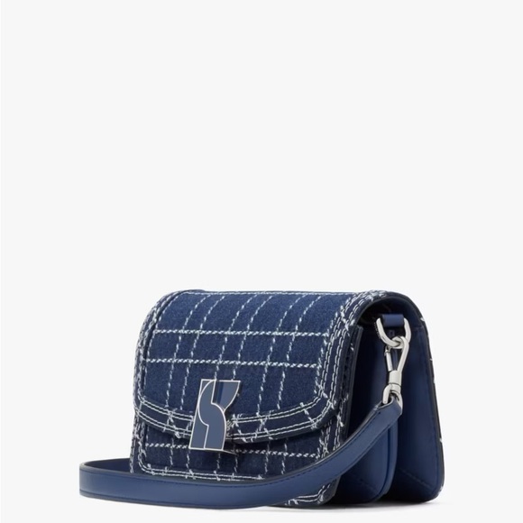Kate Spade Dakota DenimNavy Checkered Crossbody Bag (NWT) - Picture 1 of 7